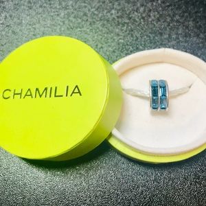 Chamilia Double Baguette Blue Swarovski Bead